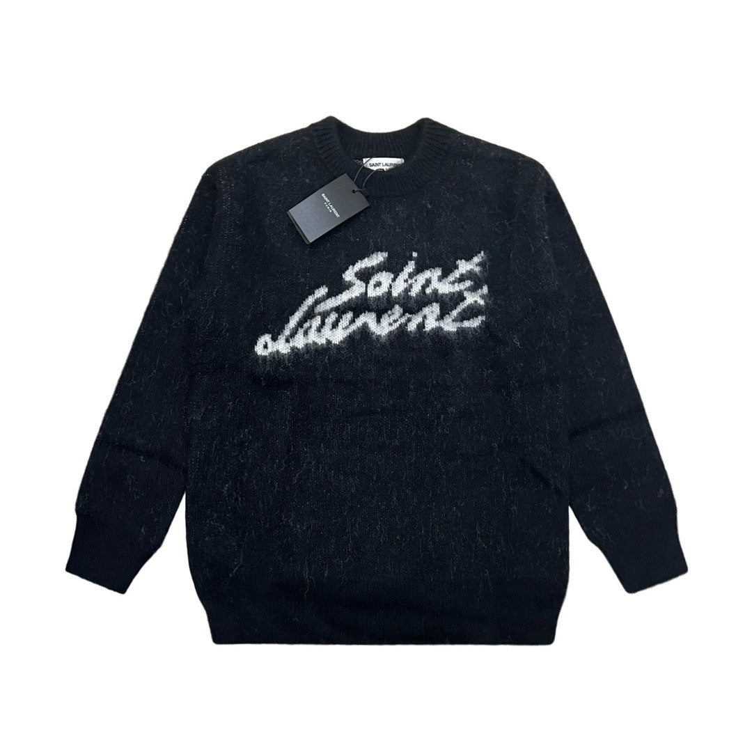 YSL cursive mohair sweate