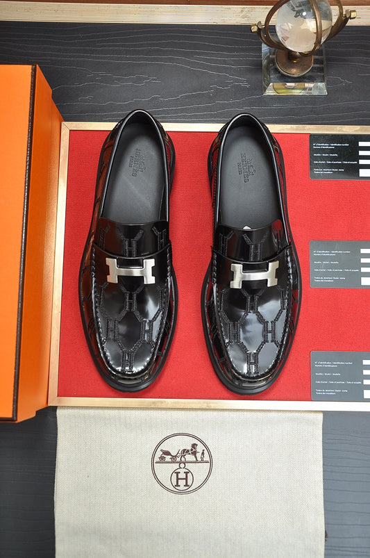 H Derby Leather Shoes